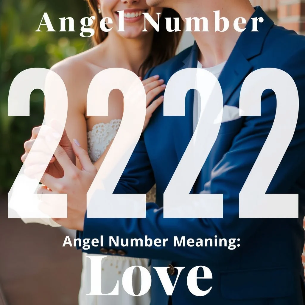 2222 angel number meaning love illustration